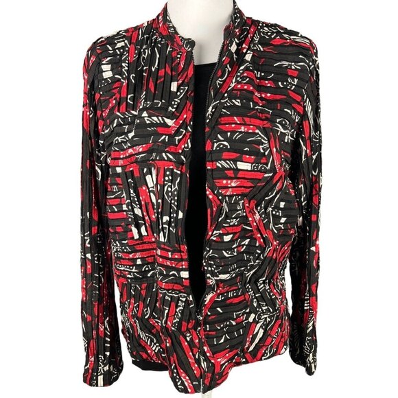 Vintage TanJay Unique Red and Black Jacket Design Size M - Picture 1 of 10
